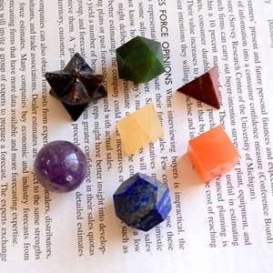 Ensemble de 7 pierres précieuses en lapis-lazuli naturel, sept chakras, avec des coupes en étoile, en triangle et ovales, taille 25 mm, pour la fabrication de bijoux - Product Image 3