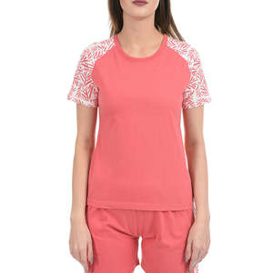 Conjuntos de camisetas de verano informales de 2 piezas para mujer con estilo Regular Fit 100% algodón personalizable Logo estampado sólido de moda para mujer - Product Image 1