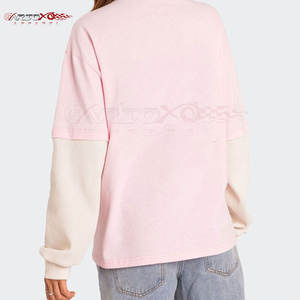 T-shirt de mode pour femmes avec ourlet en couches pour l'été et la saison du printemps T-shirt pour femmes à double couche à coupe décontractée - Product Image 5