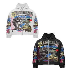 Sudaderas con capucha de lana de algodón 100% personalizadas para hombres, logotipo bordado, estampado de hojaldre, patrón 3D, sudaderas con capucha de gimnasio de invierno, tallas XS 6XL sólidas - Product Image 6