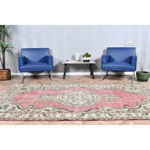 พรมวินเทจสไตล์ตุรกี ขนาด 5.1x9 ฟุต พรมลายดอกไม้สีแดงขนาดใหญ่ - Product Image 1