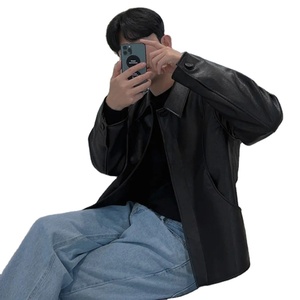 เสื้อโค้ทผ้าแคนวาสแบบสั้นสำหรับผู้ชาย, เสื้อแจ็คเก็ตแฟชั่นสไตล์เกาหลีปกระดับไฮเอนด์สำหรับฤดูหนาว - Product Image 2