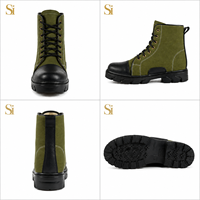 SUPER FORCE Chaussures de Randonnée Montantes Unisexe en Cuir Imperméables à Lacets pour le Désert, Bottes d'Entraînement Tactiques Camouflage