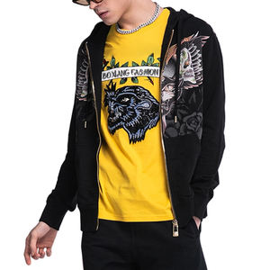 Sweat à capuche zippé avec logo imprimé pour hommes et femmes haute qualité coton polyester épais imperméable polaire longue longueur-vente en gros en vrac - Product Image 4