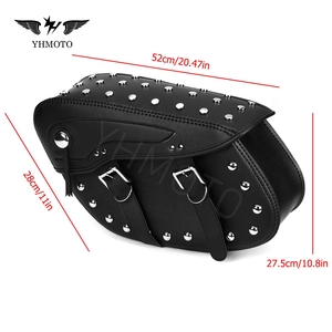 Cafe Racer Retro Universal motocicleta PU trasero Pannier sillín bolsa caja paquete alforja para Kawasaki Z900rs W800 BMW KTM - Product Image 2