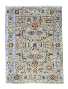 Alfombra de lujo hecha a mano con nudos beige y multicolor, diseño moderno de nudos para sala de estar, hotel, oficina, hogar comercial. - Product Image 2