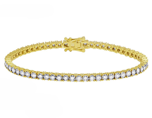 Pulsera de tenis de diamante de moissanita helada hecha a mano chapada en oro S925 para hombres y mujeres, joyería de claridad clásica de la VVS1-VVS2 - Product Image 1