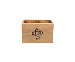 Porte-couverts en bois à 2 compartiments de la meilleure qualité pour la décoration de la maison de la cuisine de l'hôtel et du restaurant à bas prix - Product Image 2