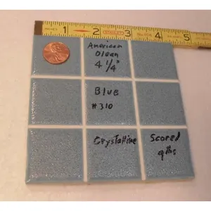 Carreau de céramique bleu cristallin American Olean 4-1/4 \ "marqué en 9ths 1 Pc. - Product Image 1