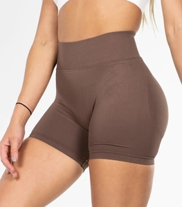 กางเกงขาสั้นโยคะเอวสูงสำหรับผู้หญิง ขายส่ง กางเกงเลกกิ้งไร้ตะเข็บรัดรูป กางเกงออกกำลังกายฟิตเนส กางเกงขาสั้นยกกระชับสะโพก - Product Image 2