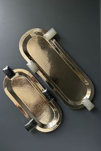 Bandeja de Acero Inoxidable Puro Plateada de Primera Calidad, Apta para Lavavajillas, Diseño de Cocina, para Bodas, Restaurantes, Platos - Product Image 2