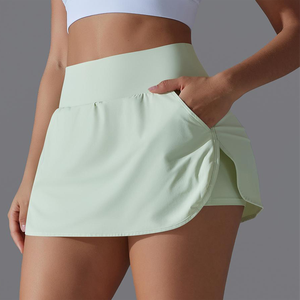 Mallas de Yoga de verano de cintura alta para mujer, pantalones cortos deportivos transpirables con patrón sólido de Spandex/pantalones de Fitness de nailon de - Product Image 1