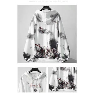 Sudadera con capucha bordada Tie-Dye de moda para mujer, jersey de manga larga de algodón 100%, Tops de moda informales holgados para primavera Otoño Invierno - Product Image 6