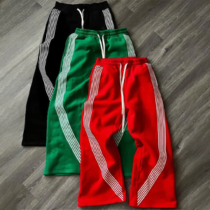 Pantalones Deportivos de Algodón 100% Gruesos de Invierno Personalizados, Ropa Urbana con Estampado DTG, Pantalones Deportivos Holgados de Pierna Ancha Estilo Vintage Desteñido al Sol para Hombre - Product Image 1