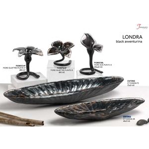 Italian Quality Premium Small Canoe Collection Black Glitter Avventurina Home Decor Great for Any Room Fused <b>Glass</b> Technique - Product Image 3