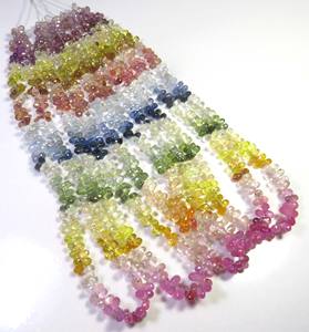 ลูกปัดไพลินหลายเม็ดสีธรรมชาติขนาด5-6มม. ลูกปัดด้าน16 "เส้น5เส้น - Product Image 6