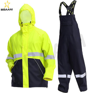 Combinaison de pluie pour homme, vêtements de travail robustes, veste imperméable avec pantalon, 3 pièces - Product Image 1