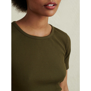 Venta al por mayor de manga corta con cuello redondo, Camiseta con estampado de logotipo para mujer, camiseta personalizada de algodón, ropa informal, camisetas - Product Image 3