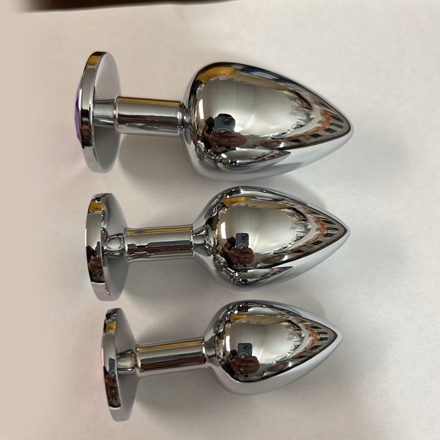 german anal plug One Wish Health Care Jeweled Stainless Steel Butt Plug Set for BDSM
