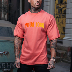 2025 nueva moda 100% algodón gota hombro camiseta verano suelta Ajuste de alta calidad personalizado impreso camiseta de gran tamaño para hombres - Product Image 4