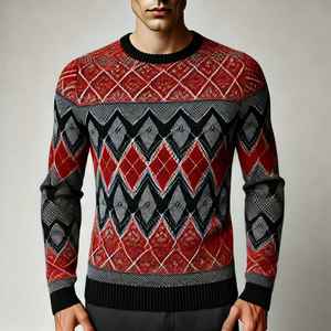 Comfortable New Arrival Best Selling <b>Men's</b> Solid Fleece Embroidery Winter <b>Pullover</b> Sweaters - Product Image 1