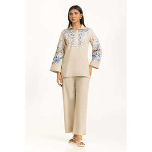 Conjunto Coordinado Bordado Estilo Chino Dobby IPST-44814-A, Ropa de Verano para Mujer, Tallas XS, XL, XXS, Falda por Encima de la Rodilla y Pantalones - Product Image 4