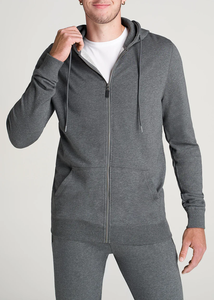 ODM Plus Thermal 550g Fleece Winter Collection <b>Men's</b> 100% Cotton Zipper Hoodie Solid Color Printing Breathable Regular Fit Made - Product Image 3