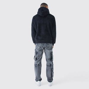 Hot Sale Winter Warm Men <b>Sherpa</b> Fleece Pullover <b>Hoodies</b> / New Arrival Comfortable Drop Shoulder <b>Sherpa</b> <b>Hoodies</b> - Product Image 2
