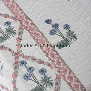 Ndian-colchas de algodón con estampado a mano, cobertor acolchado de algodón, venta al por mayor - Product Image 2