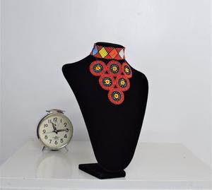 Traditional African Handmade Choker Necklace Ancient Ethnic Princess Tribal Beaded <b>Green</b> Bib Statement Necklaces <b>Jewelry</b> - Product Image 4