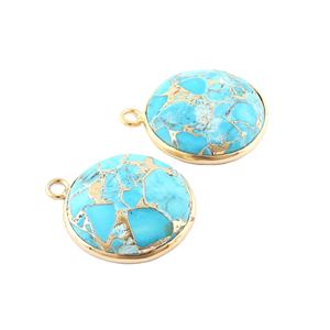 Venta al por mayor colgantes de cristal fino y dijes bisel de plata turquesa conector de piedras preciosas para la fabricación de joyas - Product Image 1