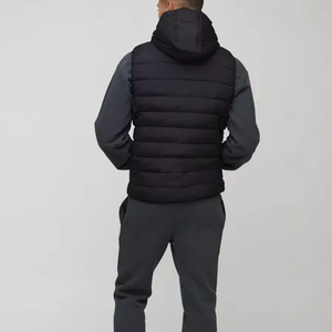 New Design Custom Made Winter <b>Warm</b> Hooded Quilted Puffer Jacket Men Breathable <b>Waterproof</b> Canvas Stand Collar Front Logo - Product Image 6