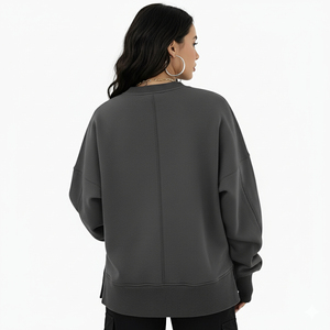 Vente en gros de sweat-shirt en coton personnalisé pour femmes sweat à capuche surdimensionné 500gsm avec broderie sweat-shirt blanc épais OEM - Product Image 2