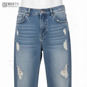 Pantalones Vaqueros Casuales de Mezclilla para Hombre, de Cintura Media, Ligeros, de Secado Rápido, con Parches Bordados Personalizados - Product Image 5