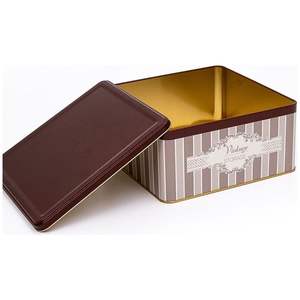 Caja de almacenamiento de metal de 235x235x110mm con tapa deslizante 5.8L Square Elegance 5.8L Square Elegance - Product Image 2