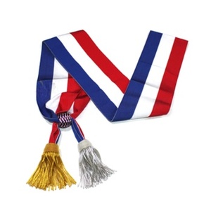 สายสะพายสีเมทัลลิกสามสีแบบฝรั่งเศส |   ผ้าพันคอสำหรับเจ้าบ่าว ลายดอกไม้สีทอง ของโฮมเท็กซ์ไทล์ - Product Image 1