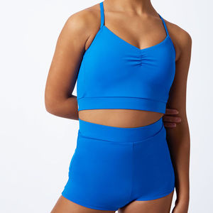 Ensemble de sport pour femmes avec soutien-gorge de sport sans dos et short, vêtements de sport pour la salle de sport, vêtements de yoga Pilates, design personnalisé OEM - Product Image 3