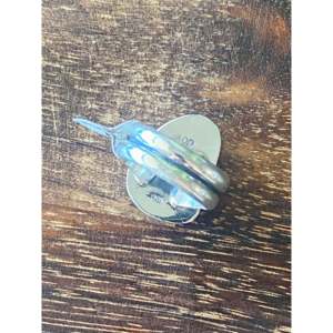 Navajo Handmade Royston <b>Turquoise</b> Sterling Silver Oval Cluster <b>Ring</b> Size 8.5 - Product Image 5