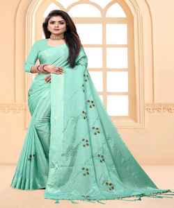 Nos saris sont adaptés à diverses occasions, y compris les fêtes et les mariages georgette broderie saree avec chemisier non cousu - Product Image 4