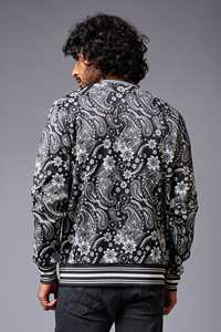 OEM Paisley <b>Bandana</b> Printed Embroidered Crew Neck Regular Fit <b>Men's</b> Heavy Fleece Sweatshirts Breathable Windproof Eco-Friendly - Product Image 2