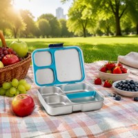Boîte à lunch isotherme pour tout-petits en acier inoxydable de 800 ml avec compartiments, anti-fuite, micro-ondable, pour aliments chauds/froids