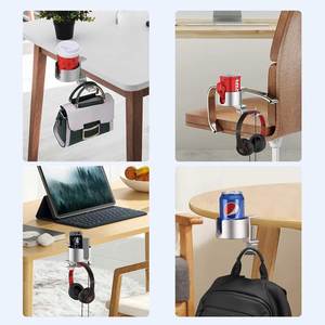 Organisateur de manteau 2-en-1 pour femme HPS01-9A avec support pour tasse et écouteurs et pince de bureau - Product Image 5