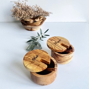 Custom Premium Round Acacia Wood Salt and Pepper <b>Bowl</b> with Seasoning Box Polished <b>Sugar</b> <b>Bowl</b> by crescent crafts - Product Image 3