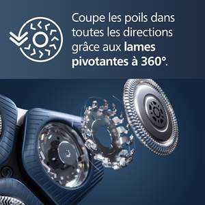 Afeitadora Eléctrica Inalámbrica Húmeda/Seca con Triple Cuchilla, Sistema de Limpieza Rápida, Impermeable IPX7, Recargable por USB, Recortadora Rotatoria con Cartucho - Product Image 5