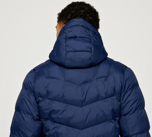 New Casual Outerwear Blue Hooded <b>Puffer</b> <b>Jacket</b> Warm <b>Jacket</b> <b>Lightweight</b> For Men And <b>Women</b> Made In Pakistan - Product Image 2