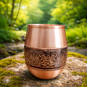 Tasse décorative en cuivre, finition cuivre antique, mug traditionnel en cuivre, vaisselle en cuivre artisanale - Product Image 4