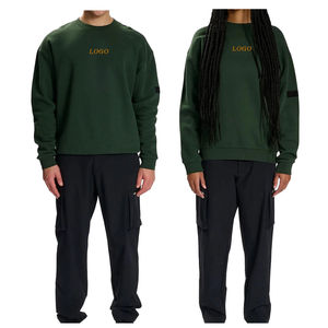 Costume de jogging unisexe de grande taille pour hommes, de couleur unie, conçu sur mesure, ensemble deux pièces de qualité avec logo personnalisé sur la taille - Product Image 1