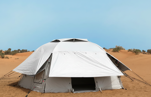 Tente familiale géodésique en aluminium bleue, très vendue, pour 5 personnes, double couche, quatre saisons, résistante à l'eau, installation facile, pour situations d'urgence et de catastrophe - Product Image 3