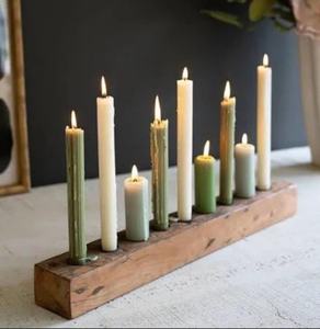 Portavelas de Madera Estilo Rústico para Decoración del Hogar, Centro de Mesa - Product Image 4