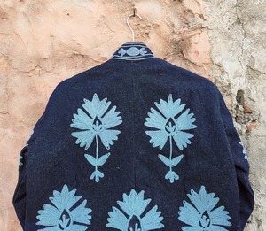 Handcrafted Suzani Denim Jacket: Boho Floral Embroidered Outerwear - Product Image 6